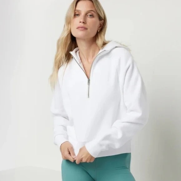 Vuori Tops - Vuori Restore Half Zip Hoodie White Size M